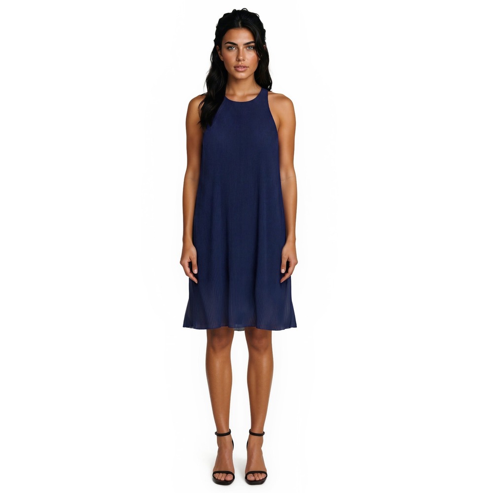 Oiselle Dress Women's Size 6 Navy Blue Ribbed Racerback Keyhole Performance